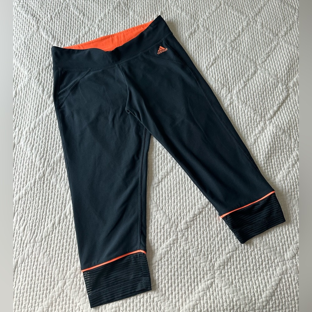Adidas Leggings in Black with Orange Accents